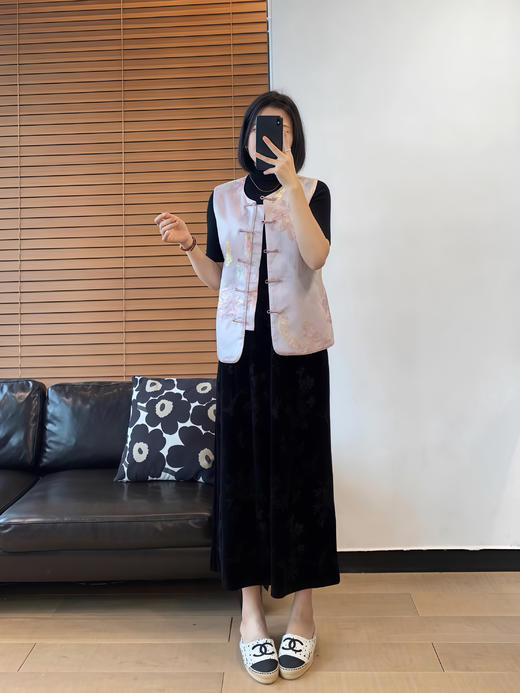 新中式宋锦提花盘扣马甲 商品图5