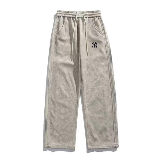 F032329新品复古扎染休闲裤直筒高街脏脏裤针织印花织带拼接街头宽松垂感百搭运动裤 商品图1