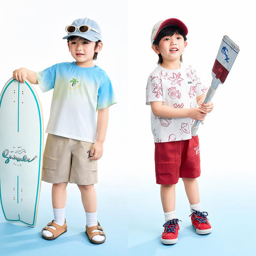 【实体店同款】男童全腰梭织中裤夏季新款安奈儿童装XB626177 商品图3