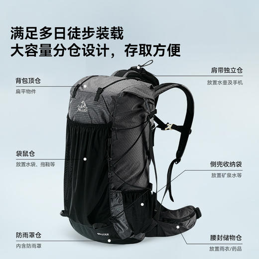 【岩石】伯希和户外登山包40升大容量重装徒步背包旅行轻量双肩包 商品图2