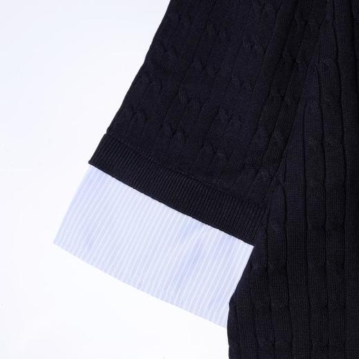 SDSA男装2026新款高贵轻奢慵懒风假两件针织短袖T恤翻领百搭时尚 商品图4