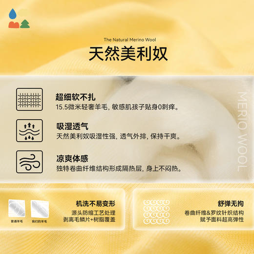 【羊毛插肩短袖T恤】森林棠26夏款舒适可机洗儿童插肩袖圆领运动上衣40162042 商品图4