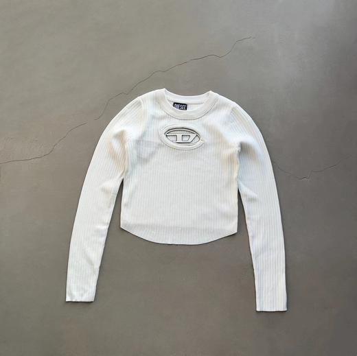 F032359针织镂空金属logo镂空字母金属针织长袖毛衣 商品图11