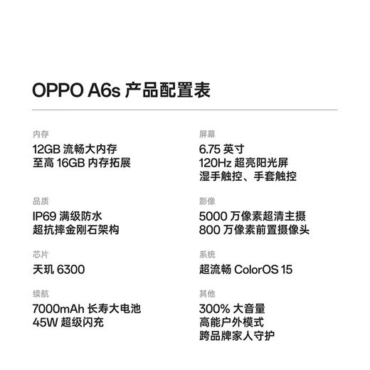 OPPO A6s 到店购机享200-260元补贴卷（补贴卷可作为VIP系列卷／回收卷／融合卷／配件卷/换新补贴/使用5选1） 商品图2