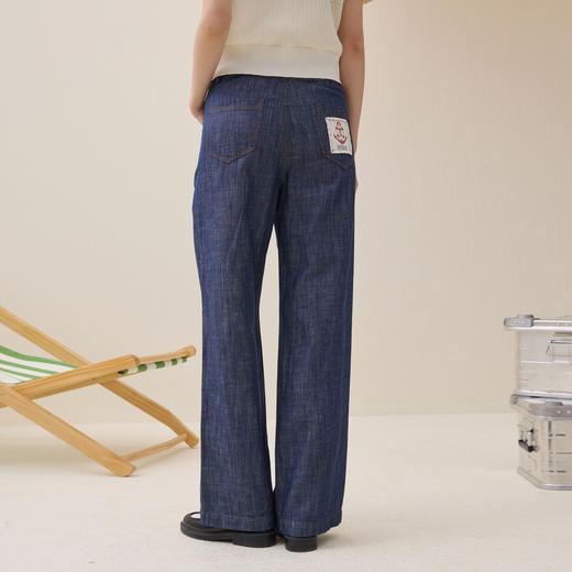 谜底刺绣直筒裤长裤2026年夏季新品棉麻色织复古艺术女262MK0466 商品图2