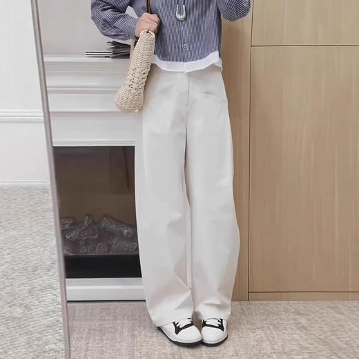 丁摩 香蕉裤女春季新款高腰后松紧休闲西装裤窄版弯刀阔腿裤6ZF-2608 商品图2