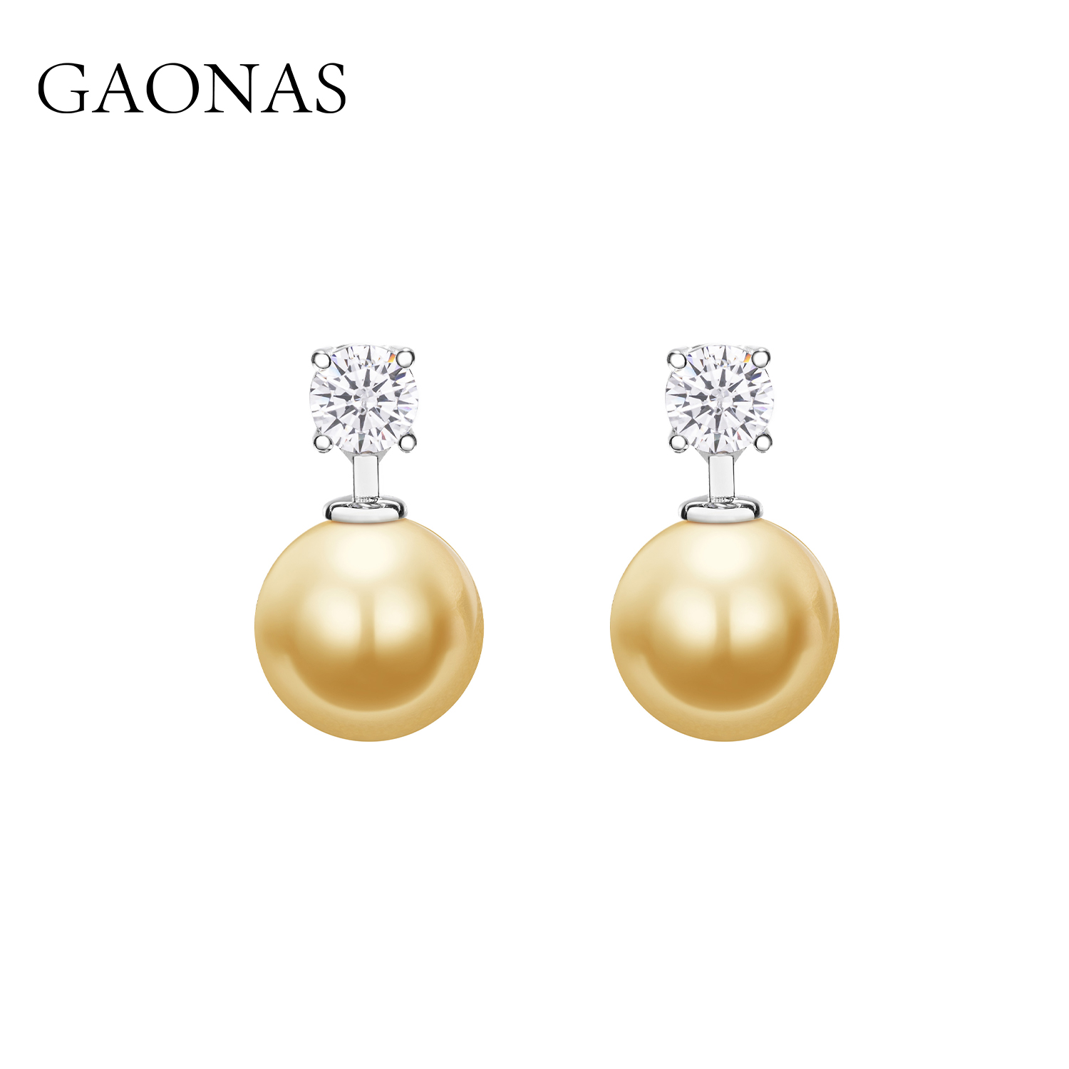 GAONAS 高纳仕 金珠耳钉 王妃气质11784EGO