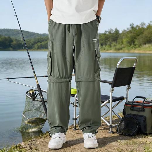 【专属】JEEP SPIRIT 【一裤两穿工装裤】可当短裤 可当长裤 可直筒 可束腿 夏季潮流宽松直筒阔腿休闲裤 商品图0