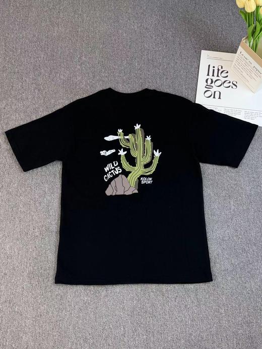 F032347仙人掌印花短袖T恤男女同款宽松情侣半袖T恤 商品图7
