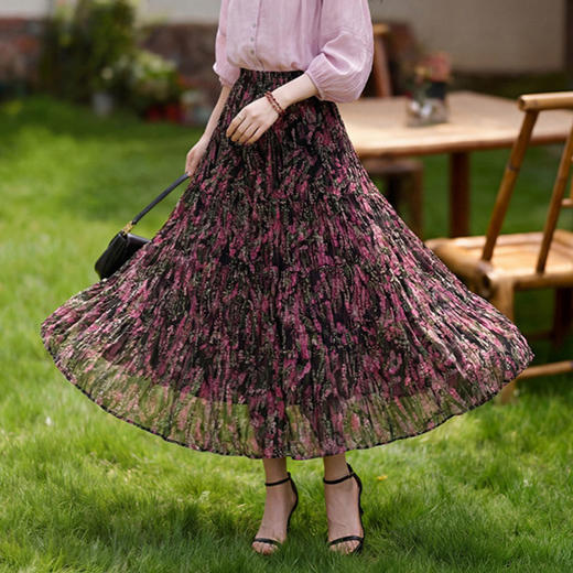 雀说 田园清新百搭碎花半身裙A字大摆裙5774 商品图1