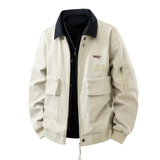 F032311春秋新款时尚百搭日常通勤拼接美式夹克外套 商品图1