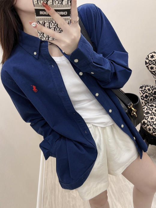 323-3 跑量 极限特惠 小马情侣款 高支精梳棉 纯色 休闲舒适衬衫 商品图2