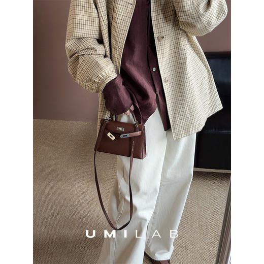 UMILAB｜肉桂*智性老钱 100%砂洗亚麻肌理干爽透气廓形衬衫H1315W 商品图2