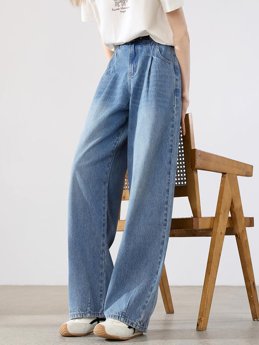 【百图lulu定制】【预售4月10日发】 【原色弯刀裤】 原色高腰弯刀牛仔裤 遮胯显瘦  梨型身材天裤 商品图1