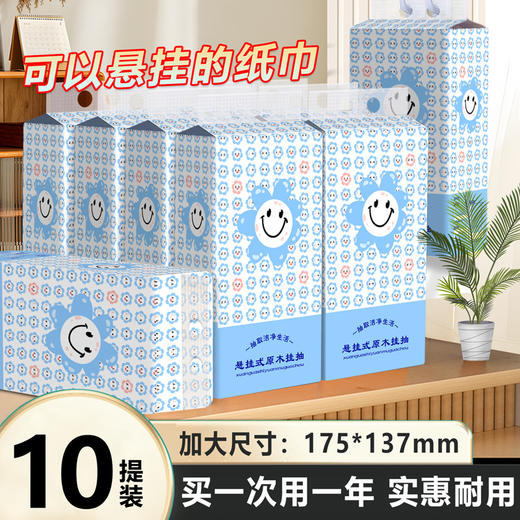 纸抽厕大包家用家庭卫生纸家庭装悬挂挂纸底部卫生式抽式10提*1箱包邮 商品图0