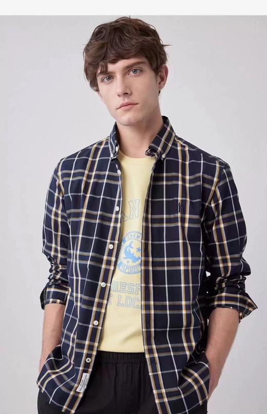 F032343男装春季新款新品时尚撞色格纹纯棉衬衫外套 商品图12