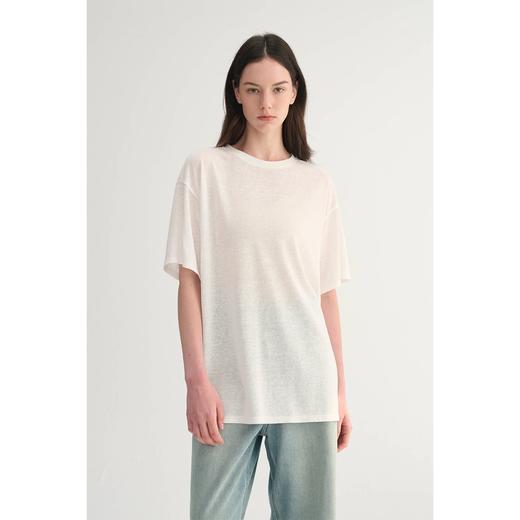 MC三色|基础好穿雪花棉肌理感宽松舒适慵懒落肩T恤MAISON CECILE 商品图0