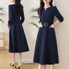 丁摩 高级感气质长袖连衣裙女春秋新款收腰显瘦洋气减龄轻熟风裙子6ZF-56 商品缩略图4