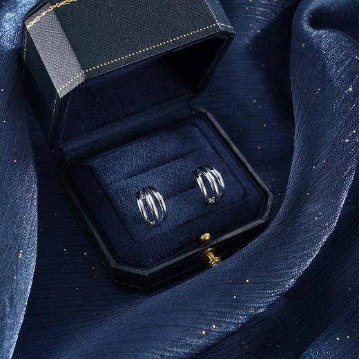 子佩集【清浅时光】银S925耳钉【FYE-0312】时尚扣环圆圈半环2601 商品图2