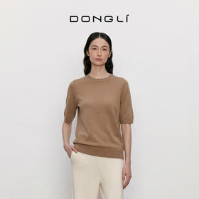 东黎 • 山羊绒女士春秋圆领经典基础百搭短袖 270