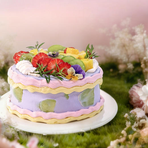 【白日蓝梦】少女心动物奶油蛋糕蓝莓茉莉抹茶三层夹心生日蛋糕26新款 商品图3