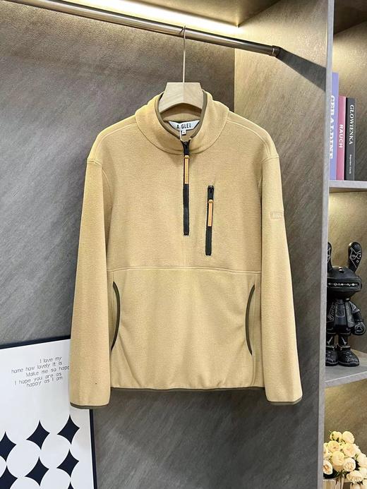 F032342风格百搭户外保暖透气不闷汗半拉链抓绒衣上衣 商品图10