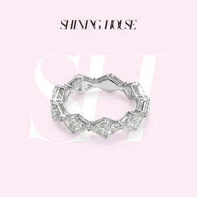 Forever·永恒之环系列 ShiningHouse培育] 18k金钻石戒指 专利特切钻石星运钻人工真钻人造钻石K金戒指时尚钻石戒指【此商品不支持7天无理由退货退款】