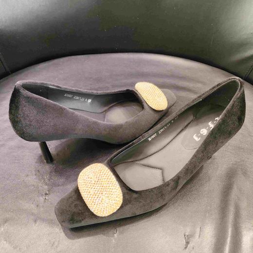 LFGJ X0807丝绒小跟鞋 商品图3