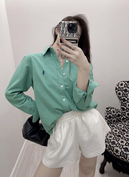 323-3 跑量 极限特惠 小马情侣款 高支精梳棉 纯色 休闲舒适衬衫 商品图6