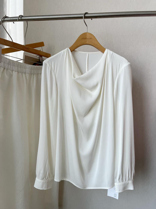 【百搭真丝】噢蜜ooomeooo真丝荡领女衬衫 商品图12