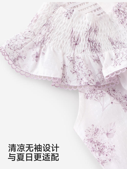 英氏女宝背心连体衣夏新款透气爬服婴儿纯棉短袖哈衣YRHCJ2S059A 商品图4