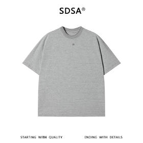 SDSA男装2026新款轻奢极简风横纹金属字母设计圆领短袖T恤百搭