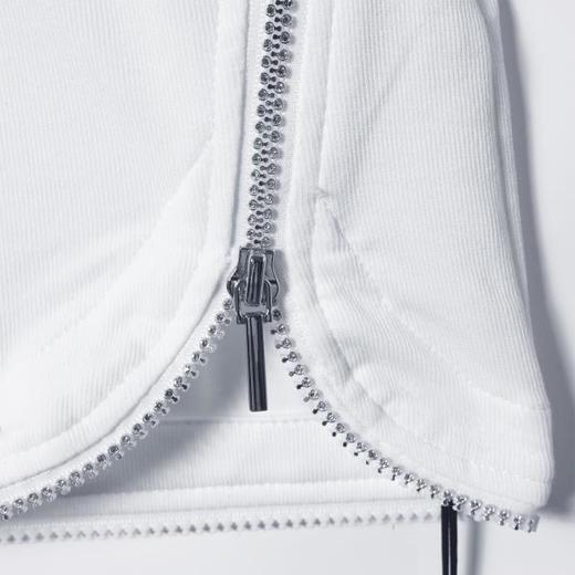 SDSA男装2026新款高贵轻奢潮牌简约纯色侧边拉链圆领短袖T恤百搭 商品图3