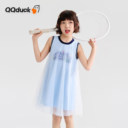 【清仓捡漏】【120-165】【可可鸭】女童夏季无袖网纱连衣裙（95%棉 5%氨纶） 商品图1