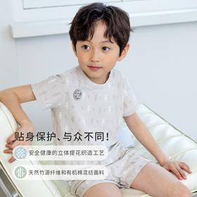 【竹棉立体提花】韩国moimoi {外出短袖套} 春夏儿童家居服儿童套装T恤