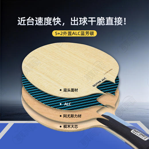 【送三星球】卓隆&郗恩庭乐章旋转spin乒乓球拍底板外置ALC弧圈快攻型乒乓底板 商品图2