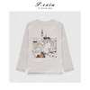 03-4潘依绣丁丁宠粉100%棉慵懒风复古印花宽松减龄圆领长袖T恤Q65478 商品缩略图1