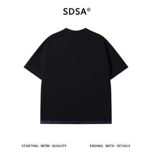 SDSA男装2026新款高贵轻奢立领假两件T恤口袋钉扣短袖百搭时尚潮 商品图4