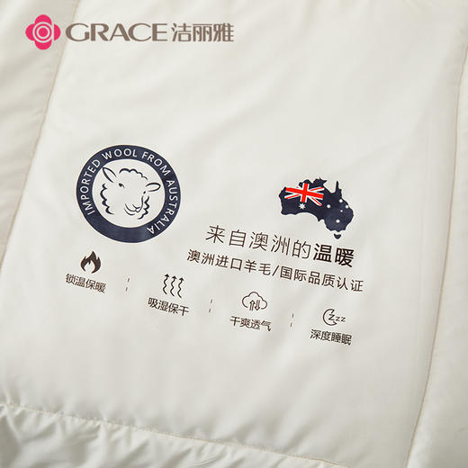 洁丽雅（Grace)安雅.抗菌澳洲羊毛被JLY25904 商品图3