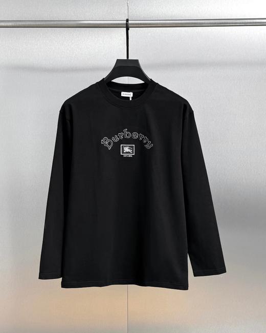 F032351徽标做旧商务风刺绣LOGO圆领舒服柔软长袖T恤 商品图2