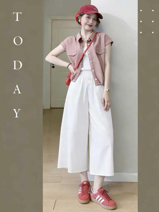 【百图lulu定制】【口袋牛仔马甲】对称口袋 翻领 弹力下摆 飞飞袖 牛仔马甲 商品图9