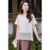 米思阳2026春夏新款时尚百搭蕾丝T恤衫镂空微透独特漂亮小衫2863/1044 商品缩略图1