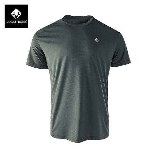 【99元任选3件】LUCKY DEER幸运鹿情侣款户外轻薄跑步速干冰感透气运动短袖 商品图4