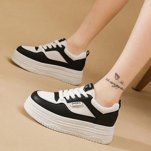 真皮内增高爆款小白鞋，百搭运动休闲厚底板鞋小个子女鞋AM-8118 商品图3