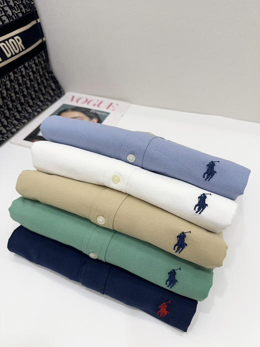 323-3 跑量 极限特惠 小马情侣款 高支精梳棉 纯色 休闲舒适衬衫 商品图11