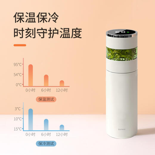 【自营】全格 智能泡茶保温杯子水杯 【容量：450mL】PC506-450 商品图13