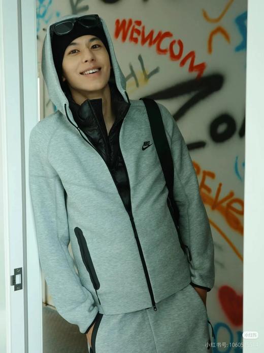 F032380男子全长拉链开襟连帽衫连帽衫针织休闲拼接拉链外套 商品图13