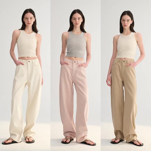 MC 三色|春夏低饱和温柔简约百搭显瘦镰刀牛仔裤MAISON CECILE 商品图0