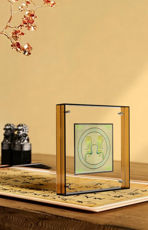 蜀锦神鸟纳福立屏摆件 商品图3