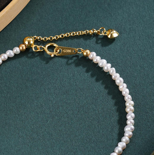 子佩集【紫梦花海】银S925珍珠惜王妃手链【SGB0770001】2.8mm珠镀金紫五瓣花朵2601 商品图2